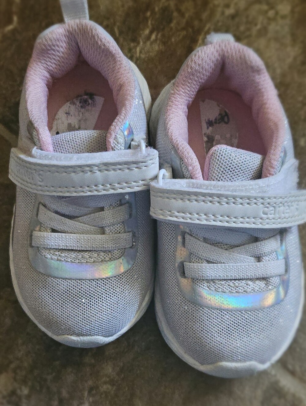 Toddler Iridescent White & Pink Athletic Sneakers